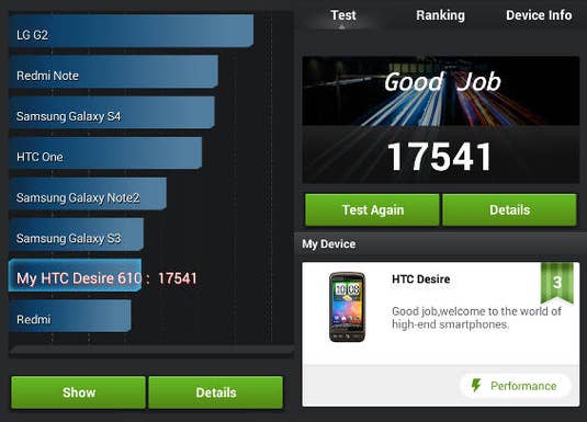 HTC Desire 610 : AnTUTU-Benchmark