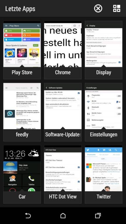 HTC Desire 820: Screenshots der Nutzeroberfläche