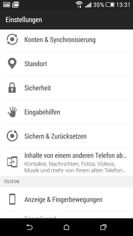 HTC Desire 820: Screenshots der Nutzeroberfläche