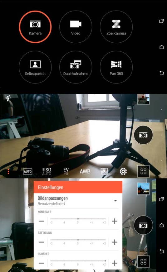 HTC One (M8): Kamera-Einstellungen