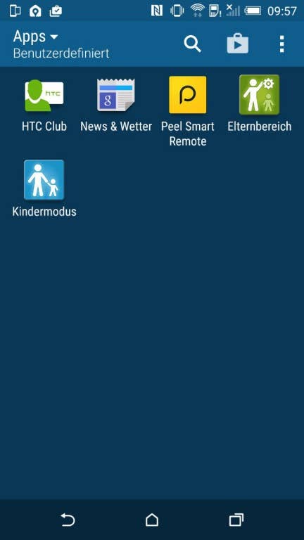 HTC One M9 Screenshots Menü