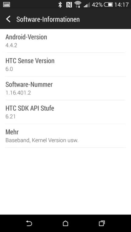 HTC One mini 2: Screenshots Benutzeroberfläche