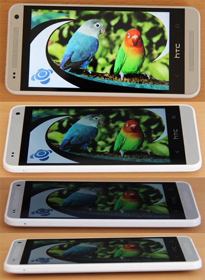HTC One mini Dispaly aus verschiedenen Betrachtungswinkeln HTC One mini Dispaly aus verschiedenen Betrachtungswinkeln