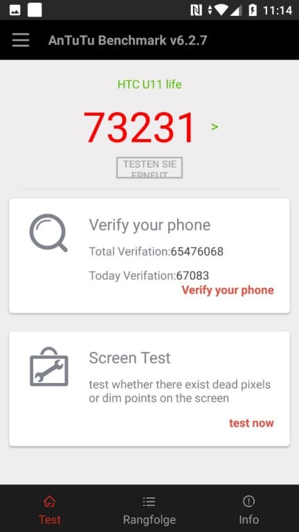 HTC U11 Life - Benchmark-Werte