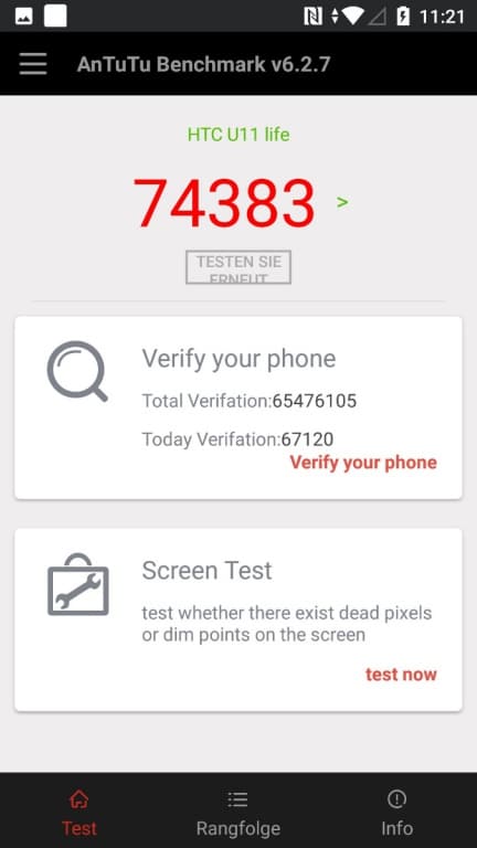 HTC U11 Life - Benchmark-Werte