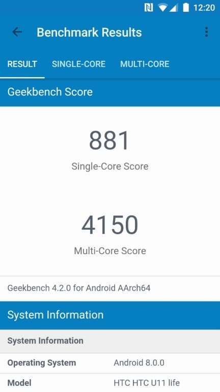 HTC U11 Life - Benchmark-Werte