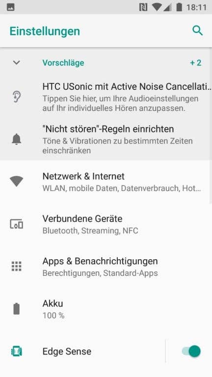 HTC U11 Life - Menü und Einstellungen