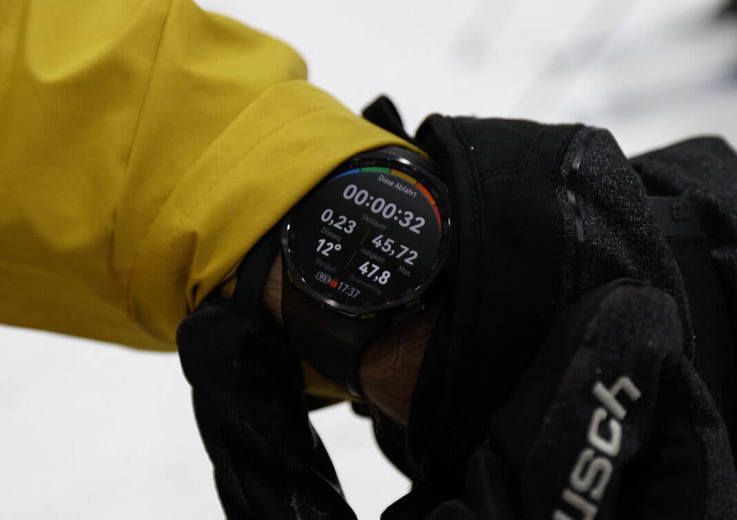 Skimodus der Huawei Watch GT 7 Pro in Action