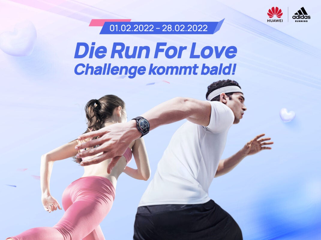 Werbebanner für Running-Challenge von Huawei und Adidas