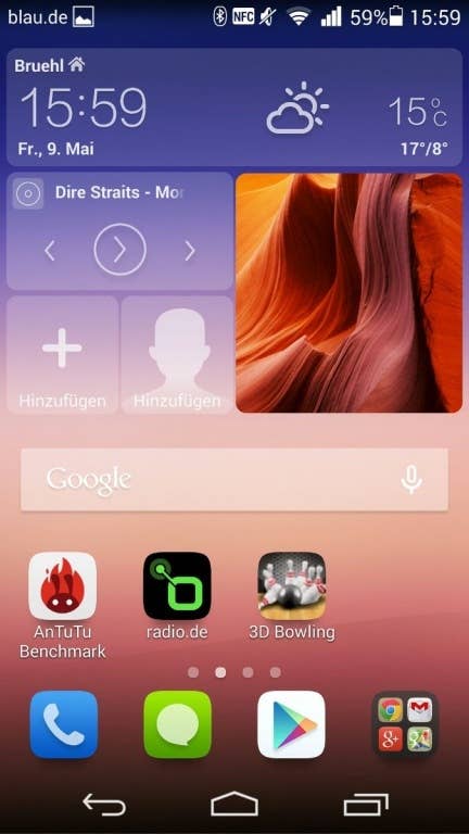 Huawei Ascend P7: Screenshots Benutzeroberfläche