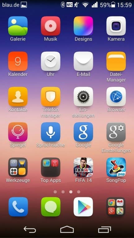 Huawei Ascend P7: Screenshots Benutzeroberfläche