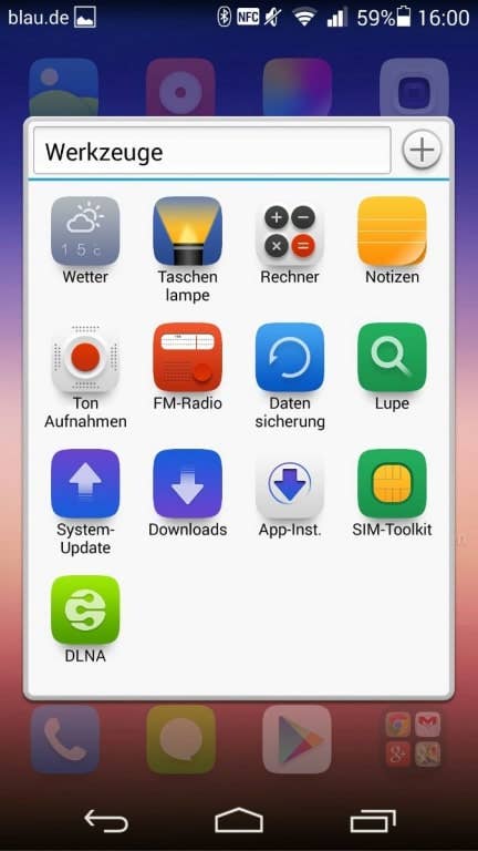 Huawei Ascend P7: Screenshots Benutzeroberfläche