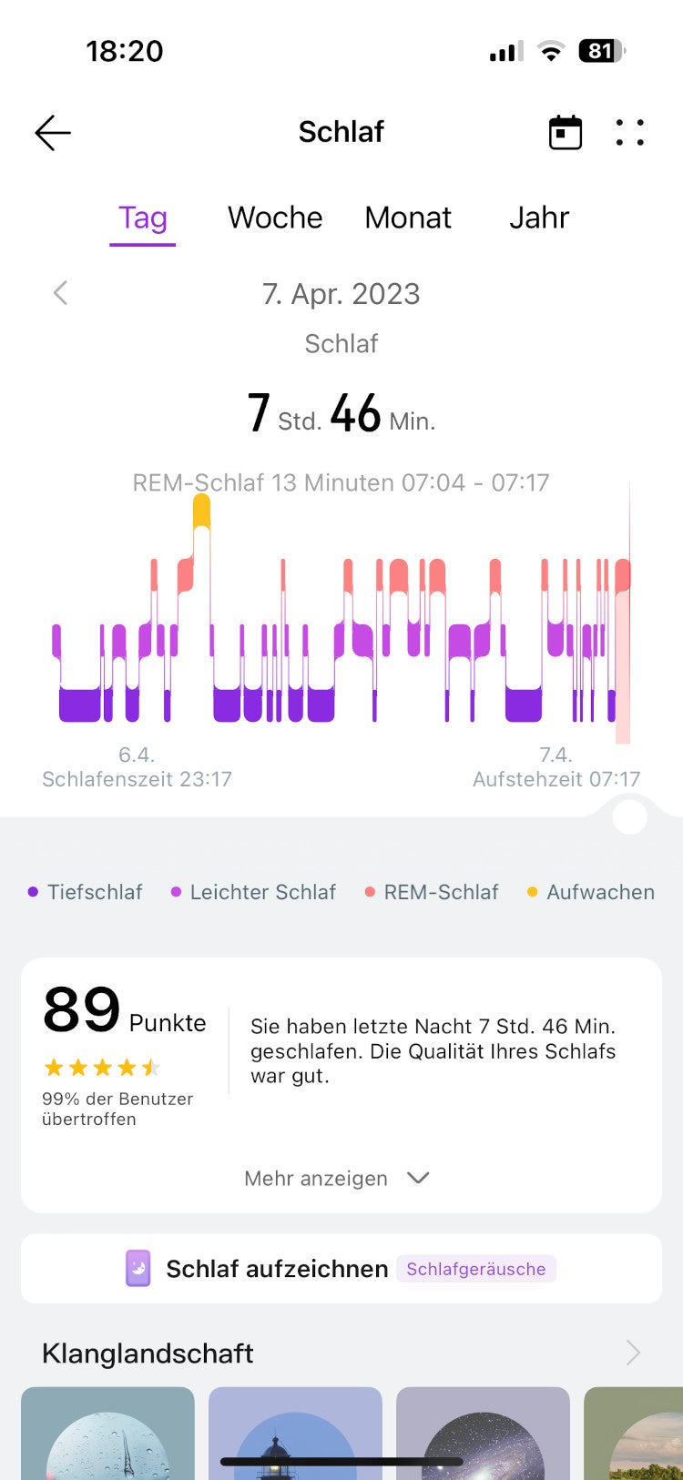 Huawei Health App Schlaftracker