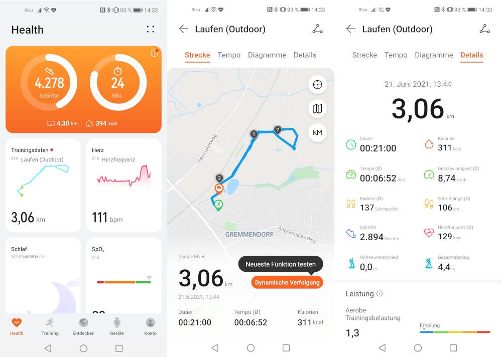 Huawei Health App Screenshots