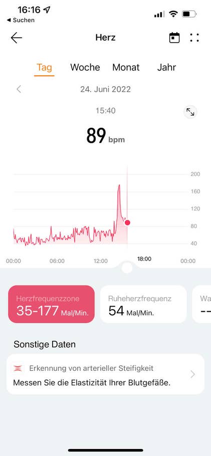 Huawei Health App - Puls-Tracking