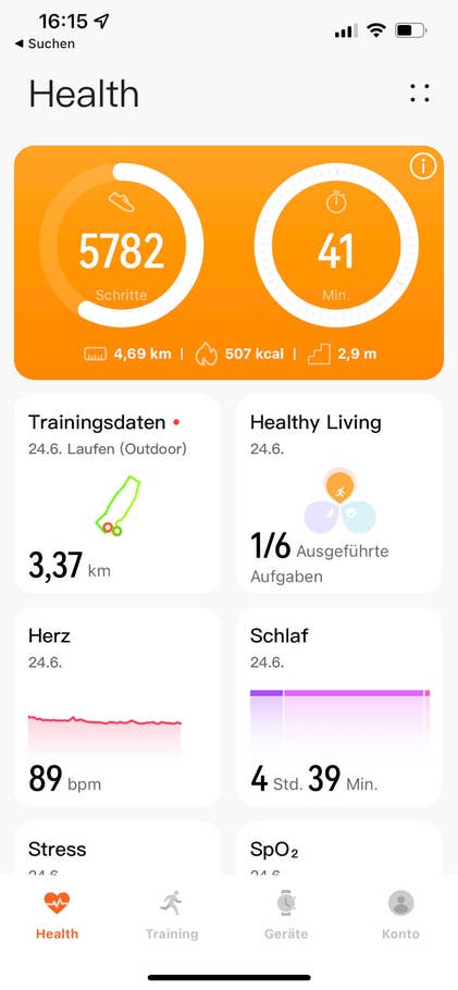 Huawei Health App mit Huawei Watch GT 3 Pro