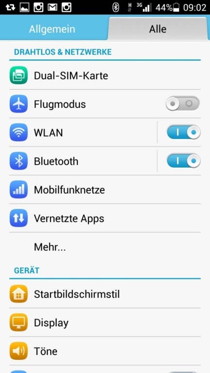 Huawei Honor 3C: Screenshots Android 4.2.2 und Emotion UI 2.0