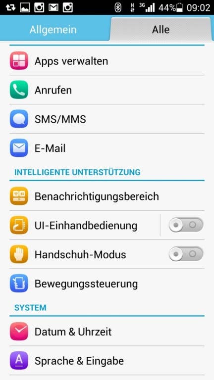 Huawei Honor 3C: Screenshots Android 4.2.2 und Emotion UI 2.0
