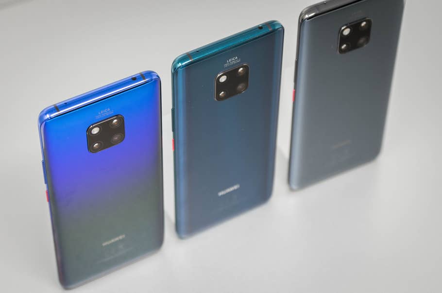 Huawei Mate 20 Pro in den Farben Grün, Schwarz und Twilight