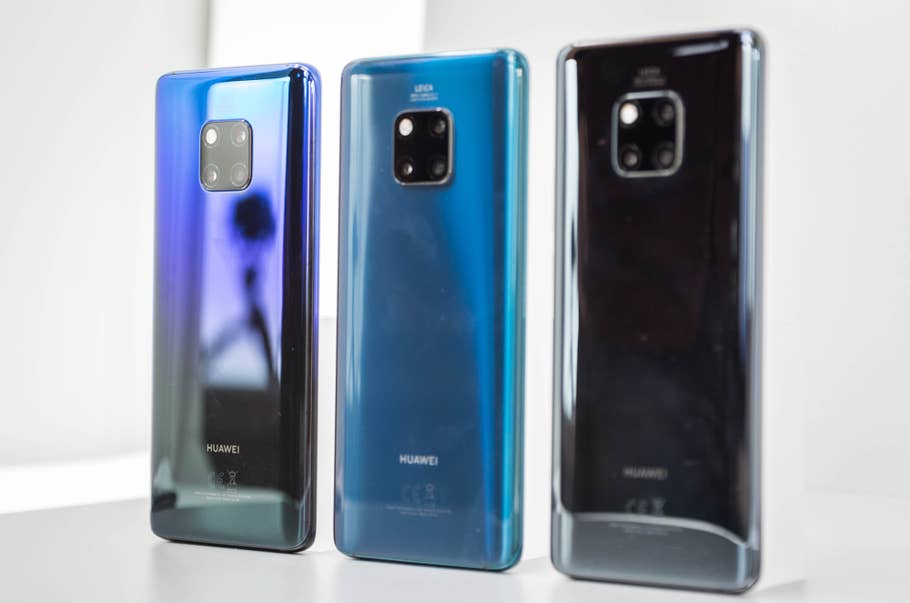 Huawei Mate 20 Pro in den Farben Grün, Schwarz und Twilight