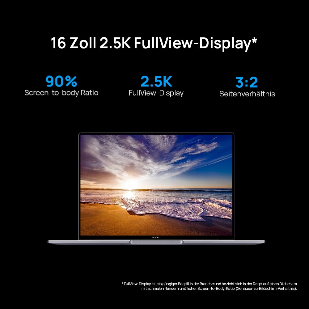 Display-Details des Huawei MateBook 16