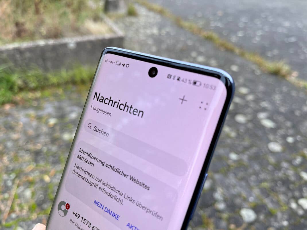 Der gebogene Rand des Huawei Nova 9