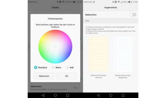 Display-Einstellungen des Huawei Nova Plus Display-Einstellungen des Huawei Nova Plus