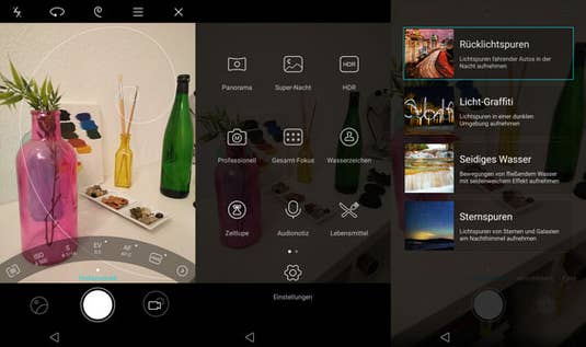 Kamera-Oberfläche des Huawei Nova Plus