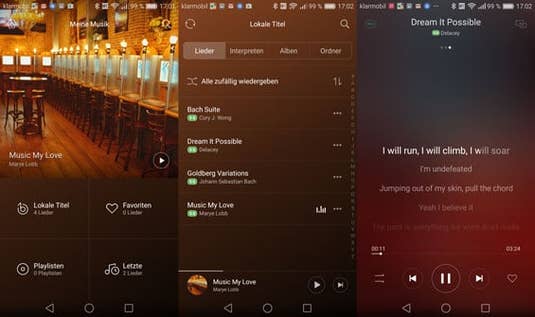 Musik-Player des Huawei Nova Plus