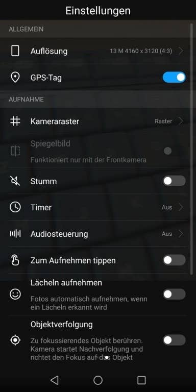 Huawei P smart: Kamera-Software