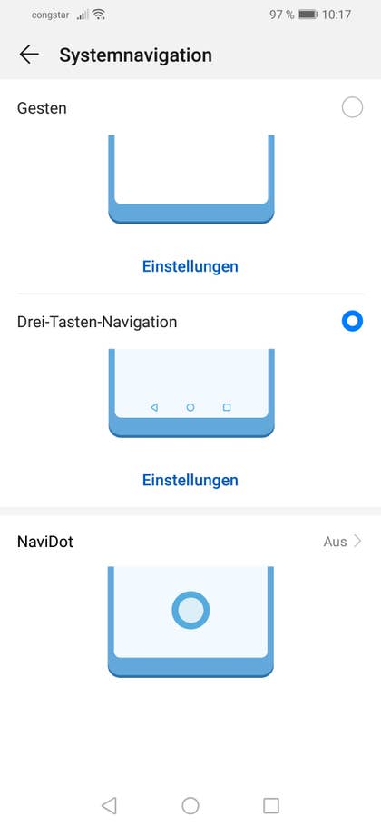 Huawei P smart+ 2019 Navi-Button