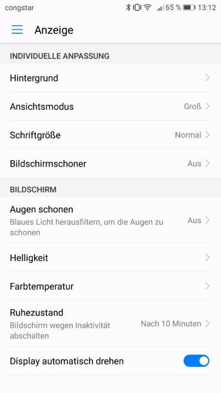 Huawei P10 Plus: Menü und Einstellungen