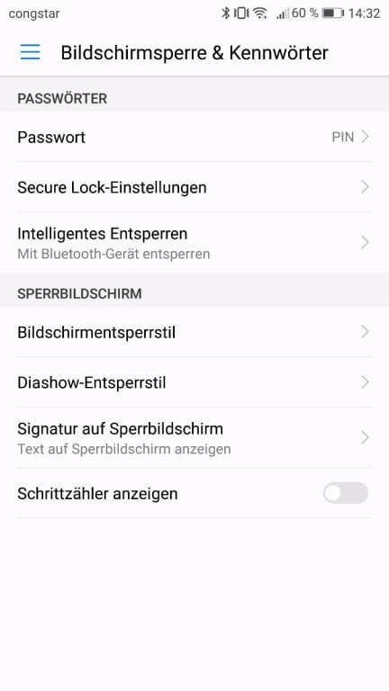 Huawei P10 Plus: Menü und Einstellungen