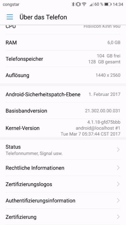 Huawei P10 Plus: Menü und Einstellungen