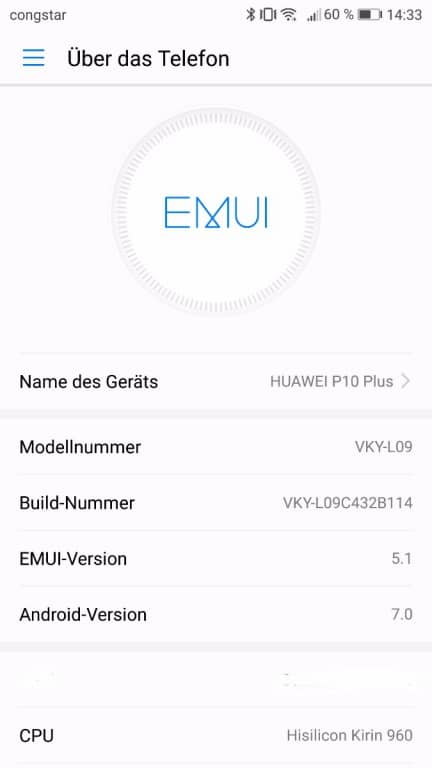 Huawei P10 Plus: Menü und Einstellungen