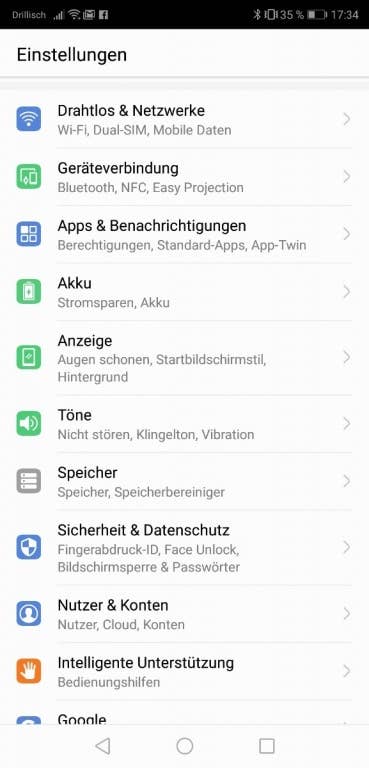 Huawei P20 im Test: Screenshots