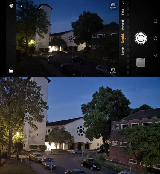 Huawei P20: Nachtmodus-Vergleichsbild