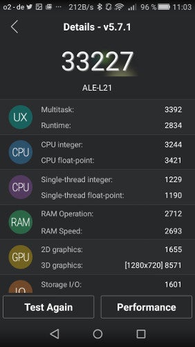 Huawei P8 Lite AnTuTu-Benchmarktest Huawei P8 Lite AnTuTu-Benchmarktest