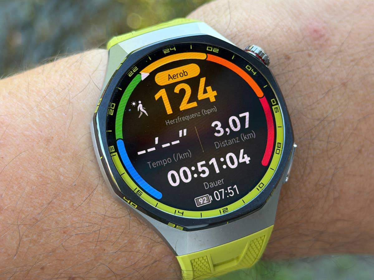 Huawei Watch GT 7 Pro: Premium zum fairen Preis Huawei Watch GT 7 Pro im Trainingsmodus.