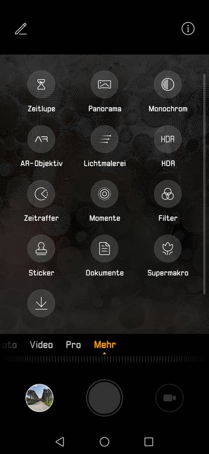 Huawei P30 Kamera-App