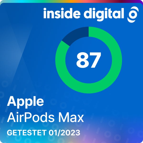 Apple AirPods Max Testsiegel mit 87 Prozent Testwertung