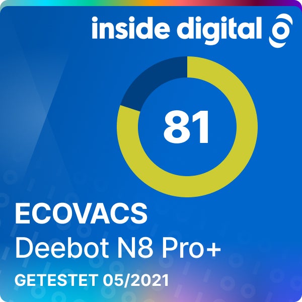 Ecovacs Deebot N8 Pro+ Testsiegel mit 81 von 100 Prozent