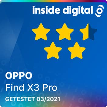 Oppo Find X3 Pro Testsiegel mit 4,5 von 5 möglichen Sternen