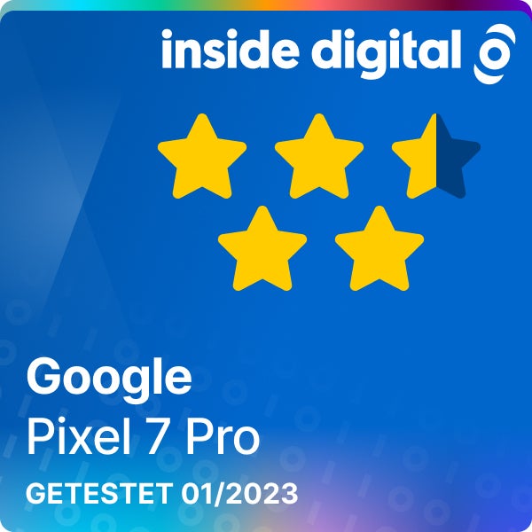 Google Pixel 7 Pro Testsiegel mit 4,5 von 5 Sternen
