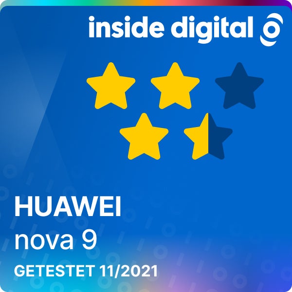 Huawei Nova 9 Testsiegel mit 3,5 von 5 Sternen