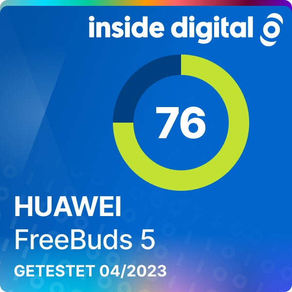 Huawei FreeBuds 5 Testsiegel mit 76 Prozent Testwertung