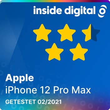 Das Testsiegel des iPhone 12 Pro Max mit 4,5 von 5 möglichen Sternen