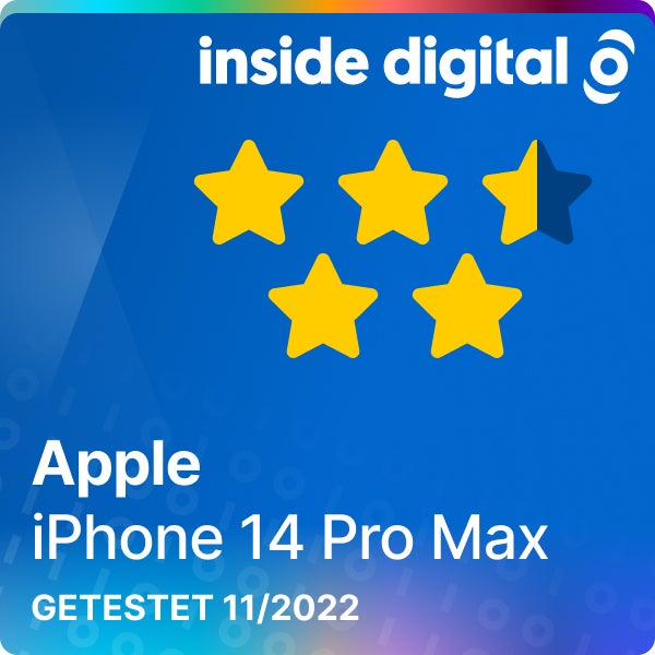 iPhone 14 Pro Max Testsiegel mit 4,5 von 5 Sternen