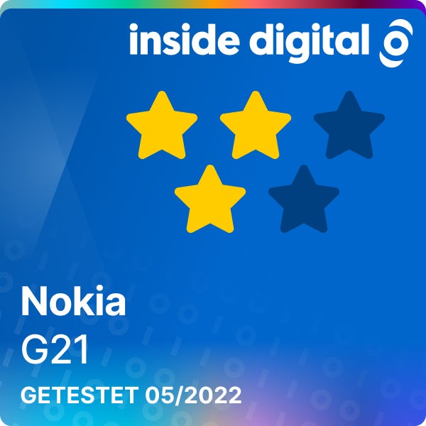 Nokia G21 Testsiegel mit 3 von 5 Sternen