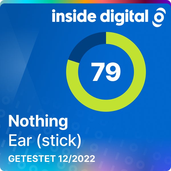 Nothing Ear (Stick) Testsiegel mit 79 Prozent Testwertung
